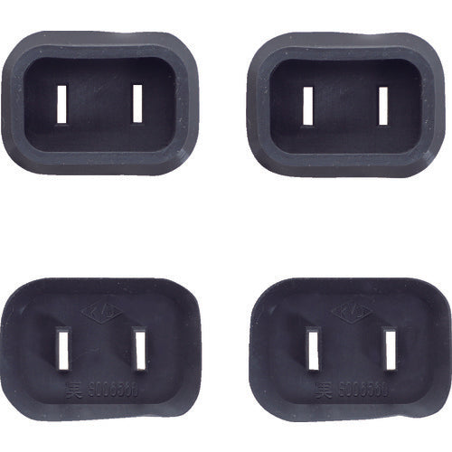 TRUSCO 플러그 안전 커버 2P용 50P입 블랙 PL2CAP-50P-BK 1봉