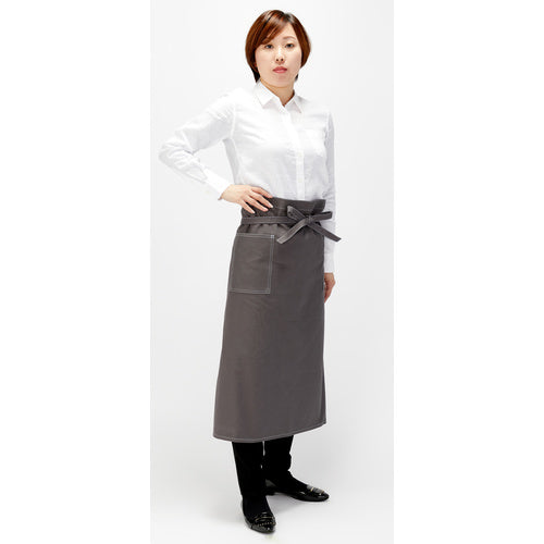 TRUSCO Canvas Apron Wide Waist Apron Type Gray HMEP-GY 1 Piece