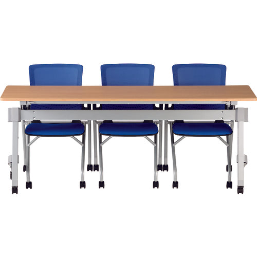 TRUSCO コンパクトミーティングチェア ブルー CMC-B 1 脚