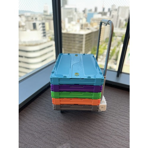 TRUSCO Oricon Thin Folding Container Skelcon 50L with Locking Lid Transparent Violet Purple TSK-C50B 1 pc