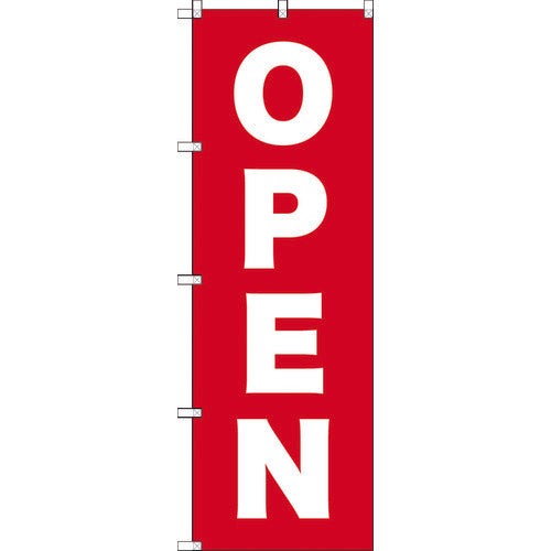 TRUSCO flag 1800X600 OPEN red and white TNB-1S26634 1 piece