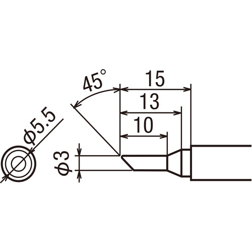 TRUSCO 替えこて先 3C型(1本=1PK) PX-T20RT-3C 1 本