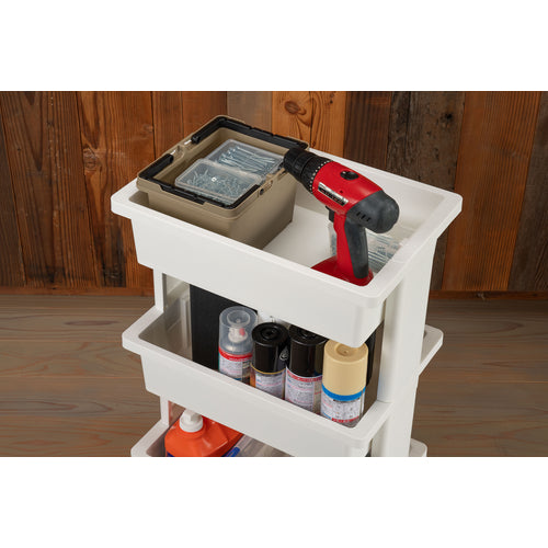 TRUSCCO 조립식 수지 왜건 3단 화이트 PWG3-W 1대