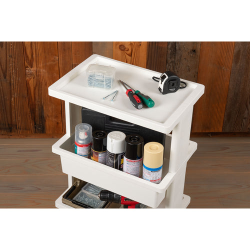 TRUSCCO 조립식 수지 왜건 3단 (천판+트레이 2단) 화이트 PWT2-W 1대