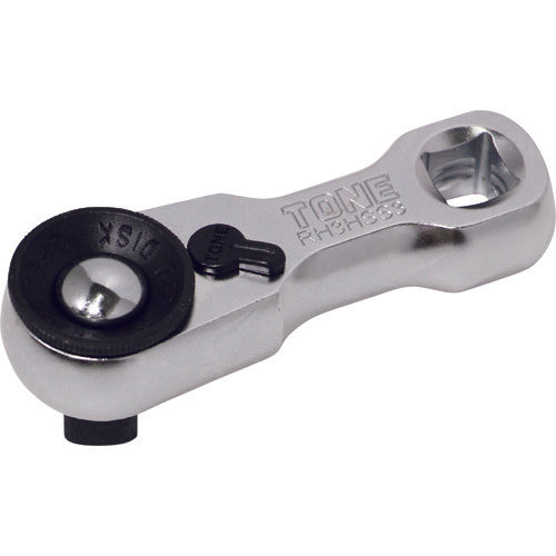 TONE Stubby Ratchet Handle (Hold Type) 72 teeth, 9.5mm socket, 75mm overall length, RH3HSS3, 1 pc