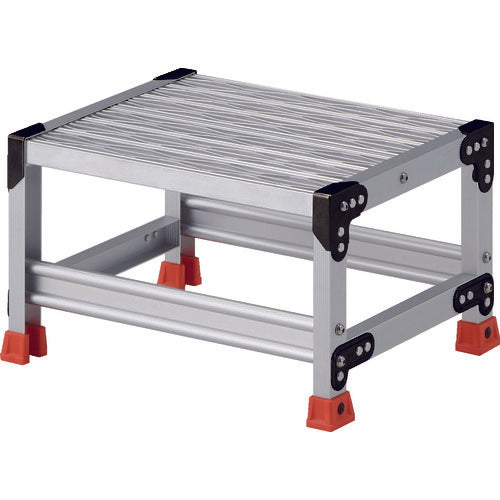 TRUSCO 作業用踏台 アルミ製・グレーチング仕様 SUS金具 1段 高さ0.3m 天板500×400 TSFGR-153 1 台