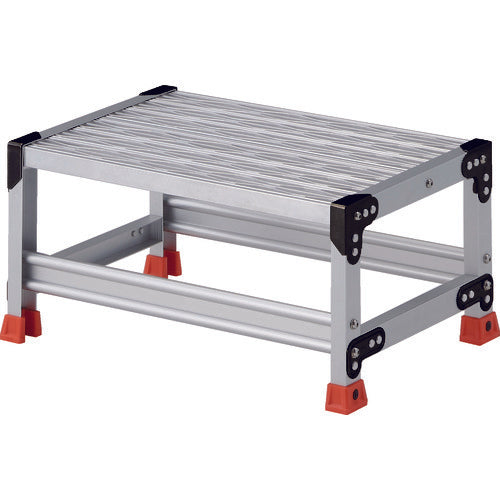 TRUSCO 作業用踏台 アルミ製・グレーチング仕様 SUS金具 1段 高さ0.3m 天板600×400 TSFGR-163 1 台