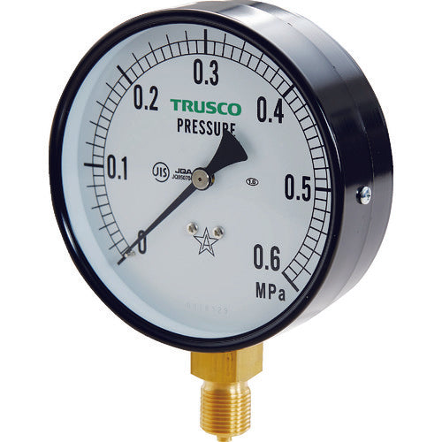 TRUSCO JIS汎用圧力計A型100φ 圧力レンジ0.0〜0.60MPa TPG100-0.6 1 個