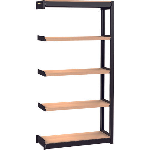 TRUSCO TSUG type steel lightweight boltless shelf, connecting type, wooden shelf board beige oak, 5 shelves, height 1800mm, width 900mm, depth 600mm, TSUG100-63L5B-BOBK, 1 unit