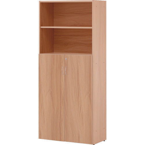 TRUSCO 木製 上部オープン・下部両開き書庫 W820×D424×H1850 組立式 TRHHD-NA 1 台