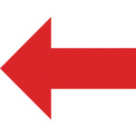 TRUSCO 마크 스티커 100×100 「화살표」마크 투명지 적문자 1장입 TSN-100-M2-TMR 1장