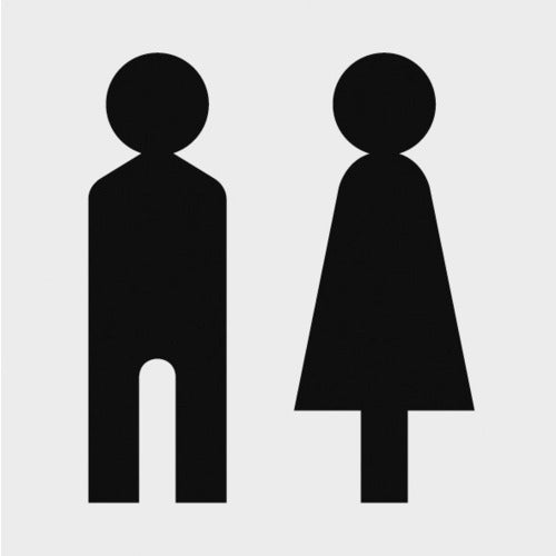 TRUSCO 마크 스티커 100×100 「화장실」마크 투명지 흑자 1장입 TSN-100-M3-TM 1장