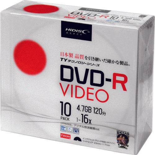 HiDisc DVD-R Video Pack of 10 TYDR12JCP10SC 1 PK