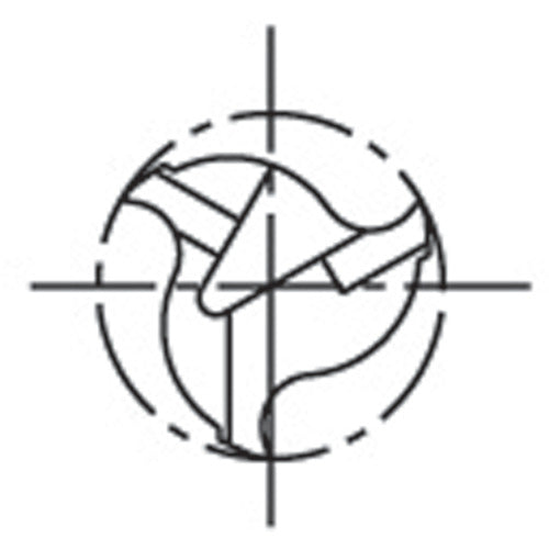 Dijet Solid Square End Mill for Aluminum Machining (3-blade, regular blade length) 8.0 mm AL-SEES3080 1 piece