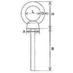 TRUSCO Stainless Steel Cast Long Eyebolt with Flange M5 (1 piece = 1 bag) TLTC-5M 1 piece