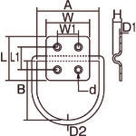 TRUSCO ハンガーユニットD型 ステンレス製 L33XW33 1個入 THUD-3333 1 個