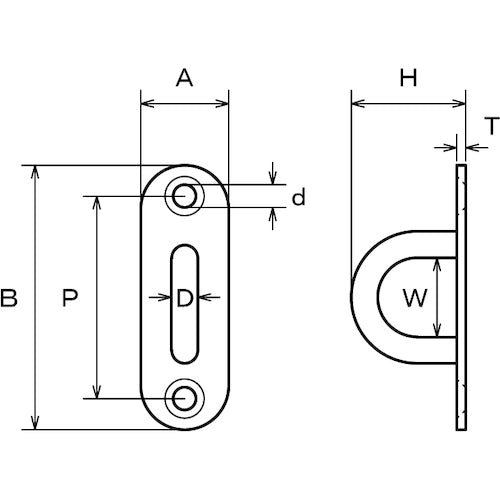 TRUSCO Pad Eye Stainless Steel 35mm x 120mm 1 piece TPD-12 1 bag