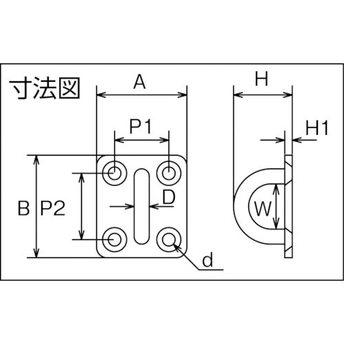 TRUSCO アイプレート ステンレス製 4mm 1個入 TIP-4 1 個