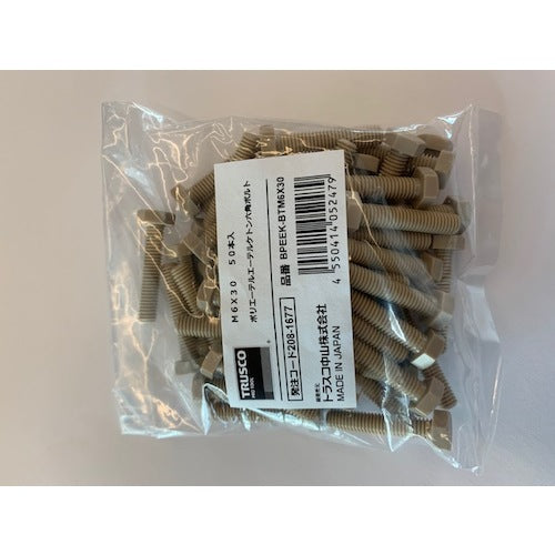 TRUSCCO 폴리에테르에테르케톤(PEEK) 육각볼트 M6X12 50개입 BPEEK-BTM6X12 1봉