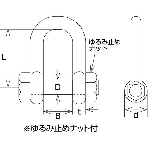 TRUSCO ステンレス SBUシャックル 呼び25mm TSBU-25 1 個
