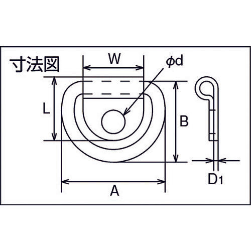 TRUSCO グランドフック ステンレス製 A型 1.5mm TGF-A1.5 1 袋
