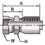Parker hydraulic hose connector male seat swivel fitting 60 degree cone A dimension 82mm 1GU43-12-12 1 piece