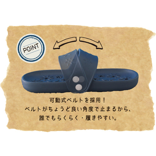 ミツギロン 両履きサンダル フルール インディゴブルー BT−28−IB BT-28-IB 1 足