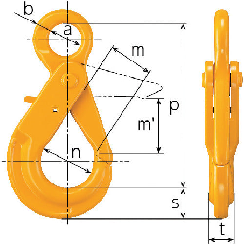 KITO 체인 링 카나그 부재(아이 타입) 싱글 훅 HJJ 기본 사용 하중 5.2t HJJ13 1개