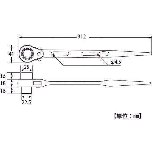 TOP 両口ラチェットレンチ RM-16X18 1 丁