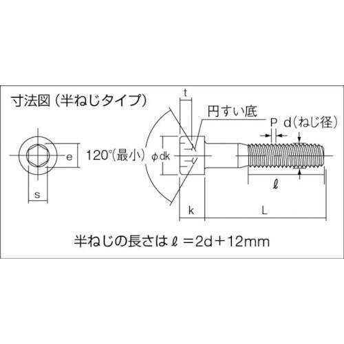 TRUSCO 六角穴付ボルト ステンレス 半ネジ M6×60 9本入 /キャップボルト(CAP) B44-0660 1 PK