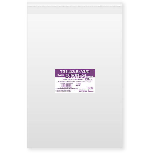Swan OPP Bag Pure Pack with Tape 31-43.5 (A3) 100 Sheets 006798330 1 Bag