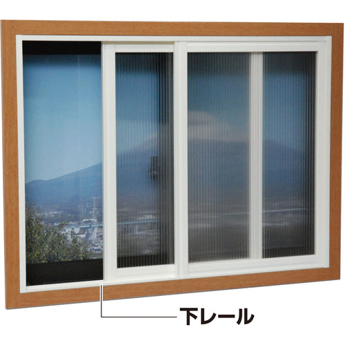 빛 간이 내창용 프레임 & 레일 아래 레일 나뭇결 5×30.5×915mm PTL4013 1개