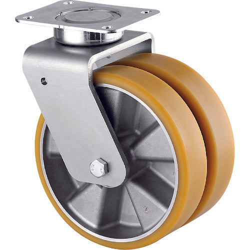 Tente Caster High-performance dual-wheel caster for heavy loads "DELTA TWIN" (polyurethane wheels, maintenance-free) φ200 Swivel 9940ITP200P63 CONVEX 1 piece