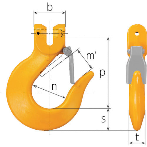 KITO 체인 링 카나그 부재(핀 타입) 슬링 훅 VSL 기본 사용 하중 3.2t VSL4100 1개