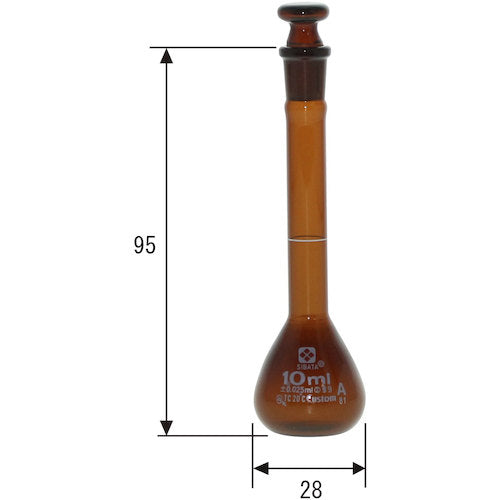 SIBATA Measuring Flask Custom A Brown 10mL 026100-10 1 unit
