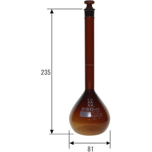 SIBATA メスフラスコ カスタムA 茶褐色 250mL 026100-250 1 本
