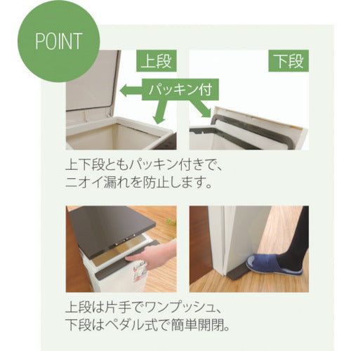 ASVEL Separated Pedal 2-Tier Slim 38L White 680199 3 pcs