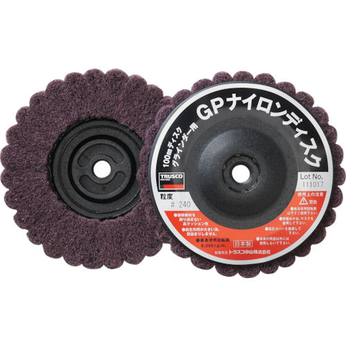 TRUSCO 나일론 디스크 나사식 Φ100XM10 5개입 240# GPN100AL 1상자