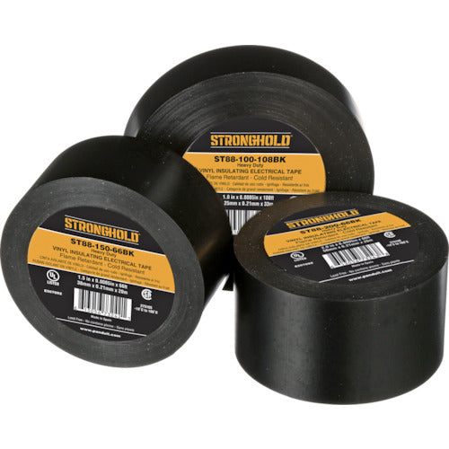 스트롱 홀드 StrongHold 비닐 테이프 내열·내한·난연 헤비 듀티 그레이드 블랙 폭 50.8mm 길이 20m ST88-200-66BK ST88-200-66BK