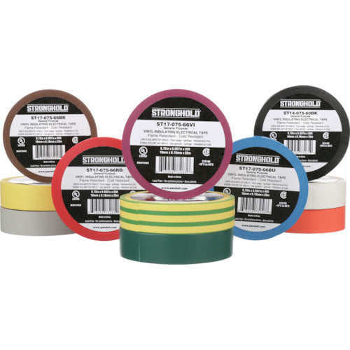 ストロングホールド StrongHoldビニールテープ 一般用途用 グレー 幅19.1mm 長さ20m ST17−075−66GY ST17-075-66GY 1 袋