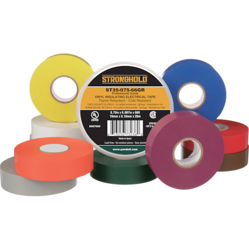 스트롱 홀드 StrongHold 비닐 테이프 내열·내한·난연 프로 사양 그레이드 블랙 폭 19.1mm 길이 20m ST43-075-66BK ST43-075-66BK 1권