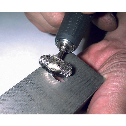 TRUSCO flat brush hard steel wire wire 0.1X outer diameter Φ23X axis Φ3 233H-2 1 piece