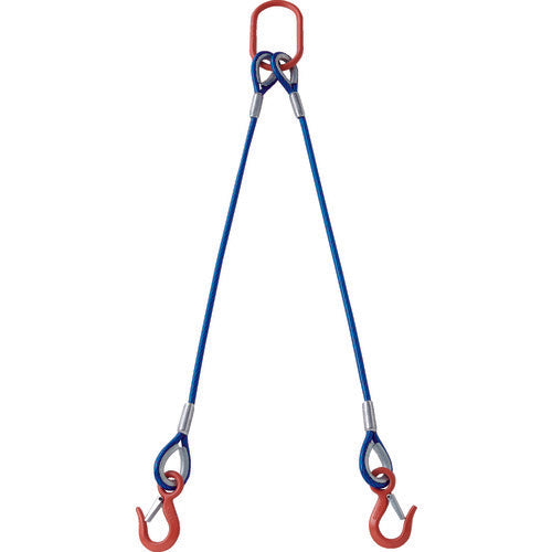 TRUSCO 2-piece wire rope sling (with color coating) aluminum lock type blue transparent 1m TWSP2P12S1 1 S
