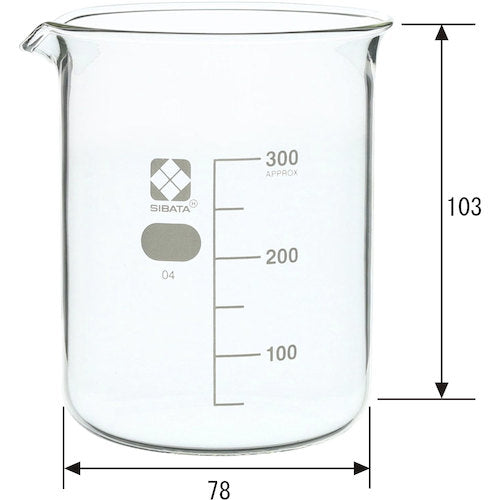 SIBATA ビーカー 目安目盛付 300mL 010020-300A 1 個