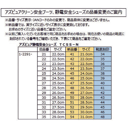 AS アズピュア静電安全靴 TCSS−N 25.5CM 1-2291-47 1 足