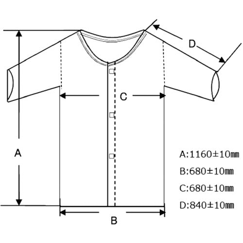 도쿄 메디컬 부직포제 일회용 백의 10장들이 FG-320 1봉