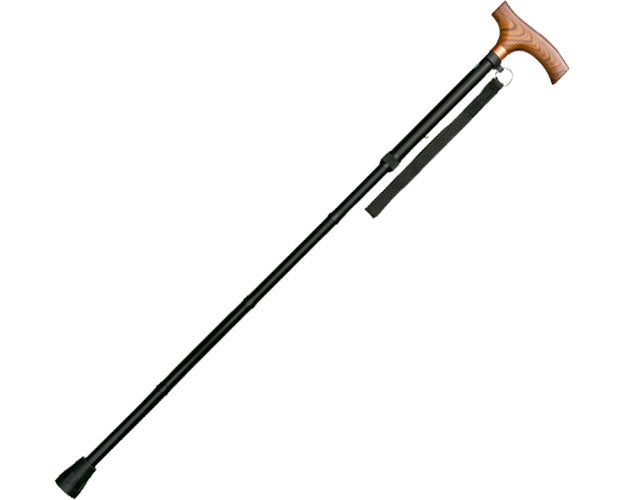 Aluminum lightweight folding walking stick, slim 19mm type / 0401-SO5812, black, 1 piece