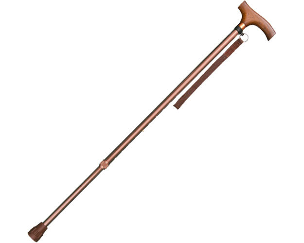 Aluminum lightweight telescopic walking stick, slim 19mm type / 0401-SS8811, light brown, 1 piece