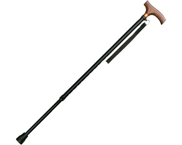 Aluminum lightweight telescopic walking stick, slim 19mm type / 0401-SS8812, black, 1 piece