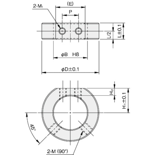 IWATA セットカラー Dカットネジ付 SUS304 SC0808STN 1 個